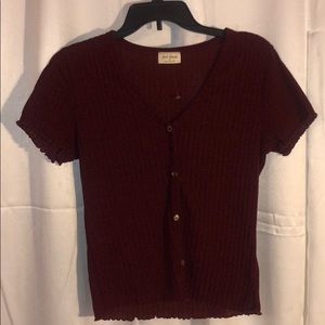 Burgundy top